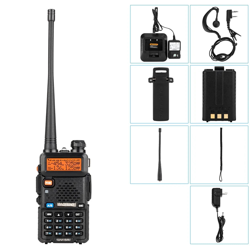 Walkie Way Talkie RF Dual mAh Ham FM Baofeng Radio Radio UBesGoo two UV-5R Band 5W 1800