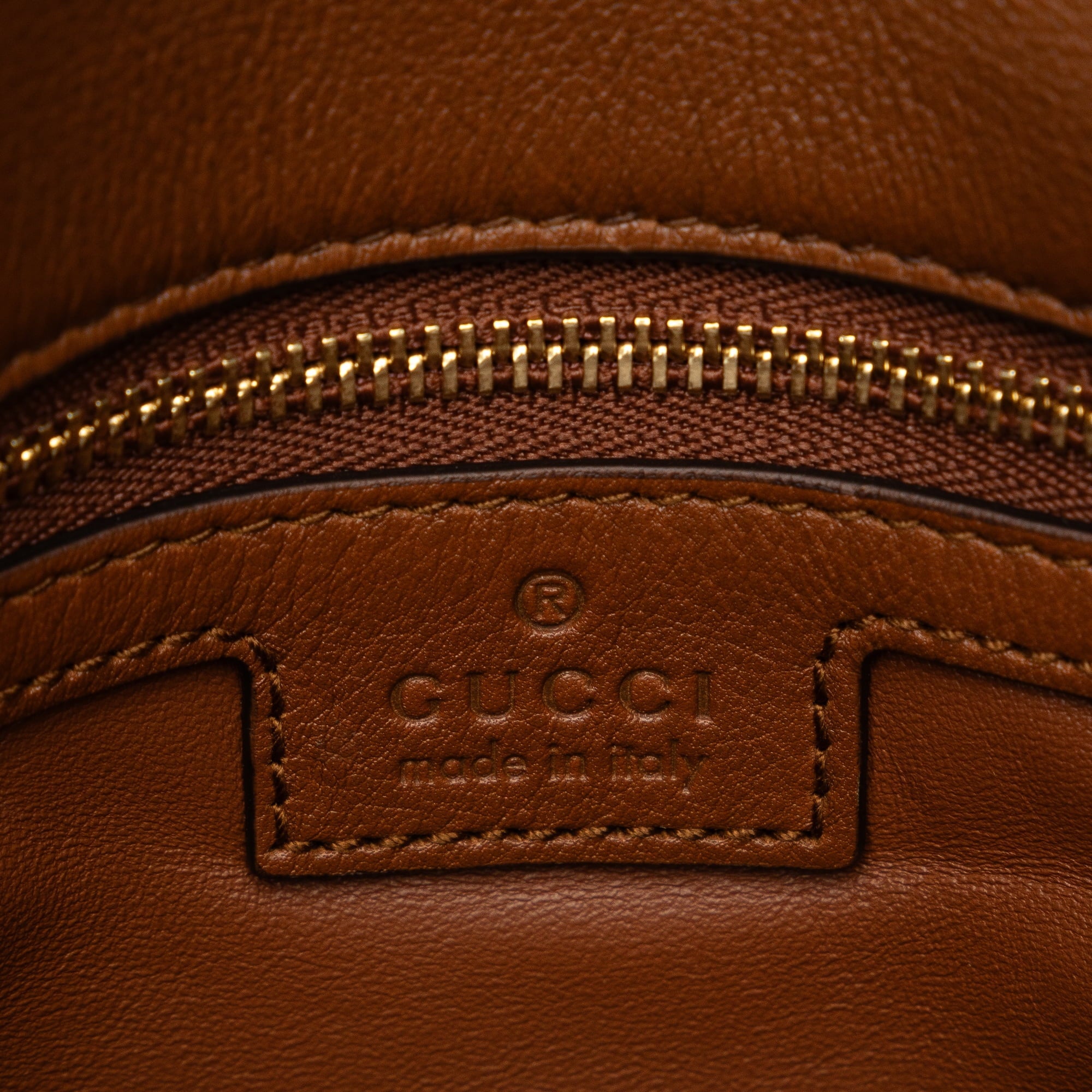(Good) Brown Bag Authenticated Crossbody Leather Calf Gucci Pre-Owned Blondie Bag Unisex Medium