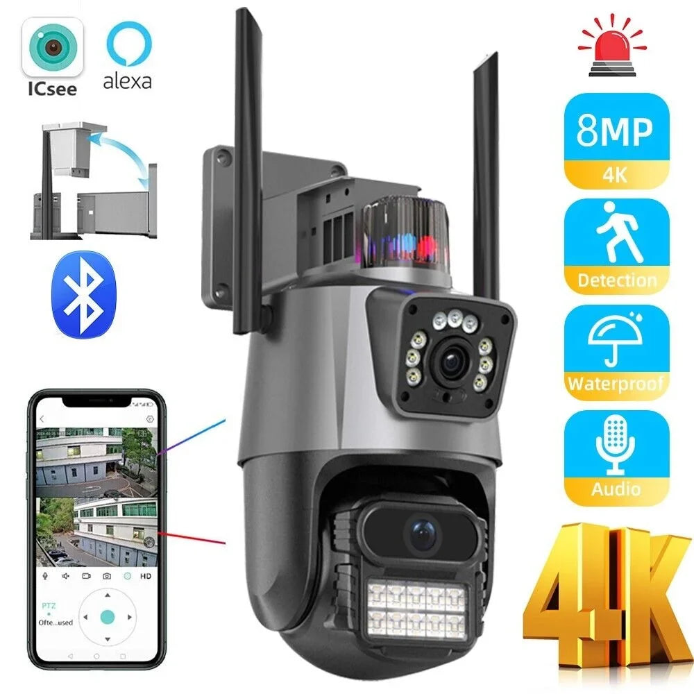 1080P Camera Slot Antenna Outdoor Audio Card TF IP66 Waterproof Two-Way Real-time HD Dual Enhanced
