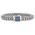Silver Wheat Bracelet Sapphire Designer Spiga - & Woven 8.25"