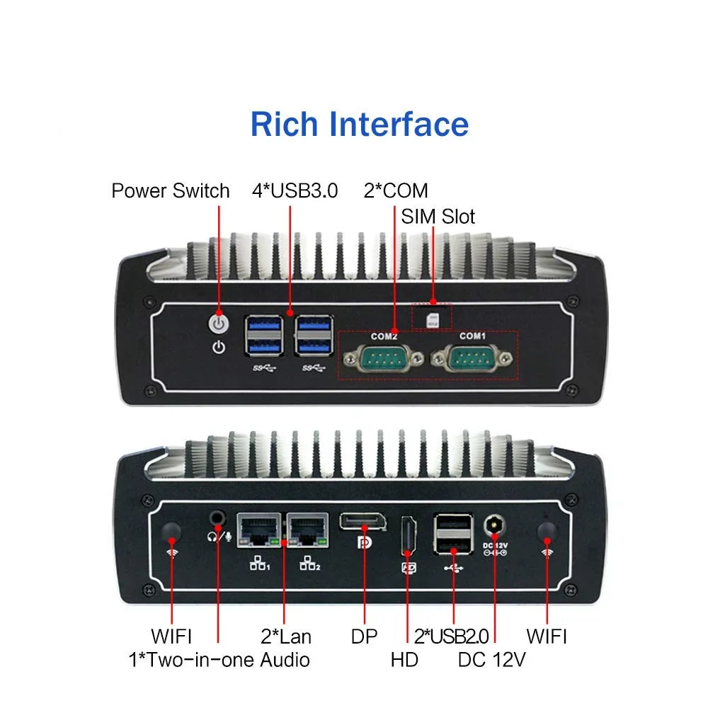 Computer, Mini 16GB CPU, SSD Cores DP, 8250U PARTAKER i5 4*USB3.0, Ram Card SIM Gen, Slot, 10 8th HD, Pro Industrial Mini 1TB 4K Powerful Fanless COM, Nic, HDD, 2 Windows Core 240GB 4 Dual PC,