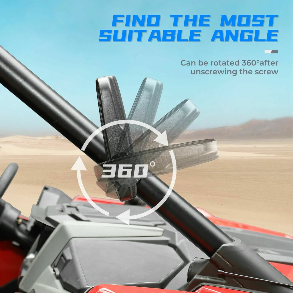 1000 with Clamp Center RZR 900 1.75"-2" View Mirrors Rear Polaris UTV Mirrors Compatible Set X3 Bar Can-Am