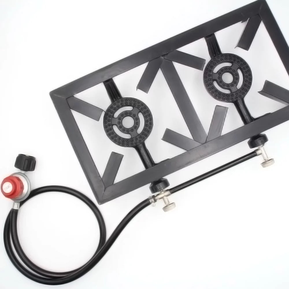 Cooking Double for and Iron Gas Reliable for Needs Camping Durable Furnace Patio BBQ Stove (Standard), Propane Anself Cast Cooking