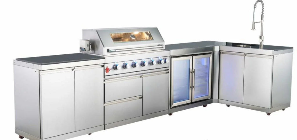 Kitchen Countertop with Steel Modular 90 Outdoor Cabinet Stainless degree