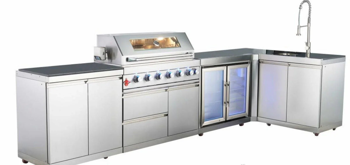 Kitchen Countertop with Steel Modular 90 Outdoor Cabinet Stainless degree