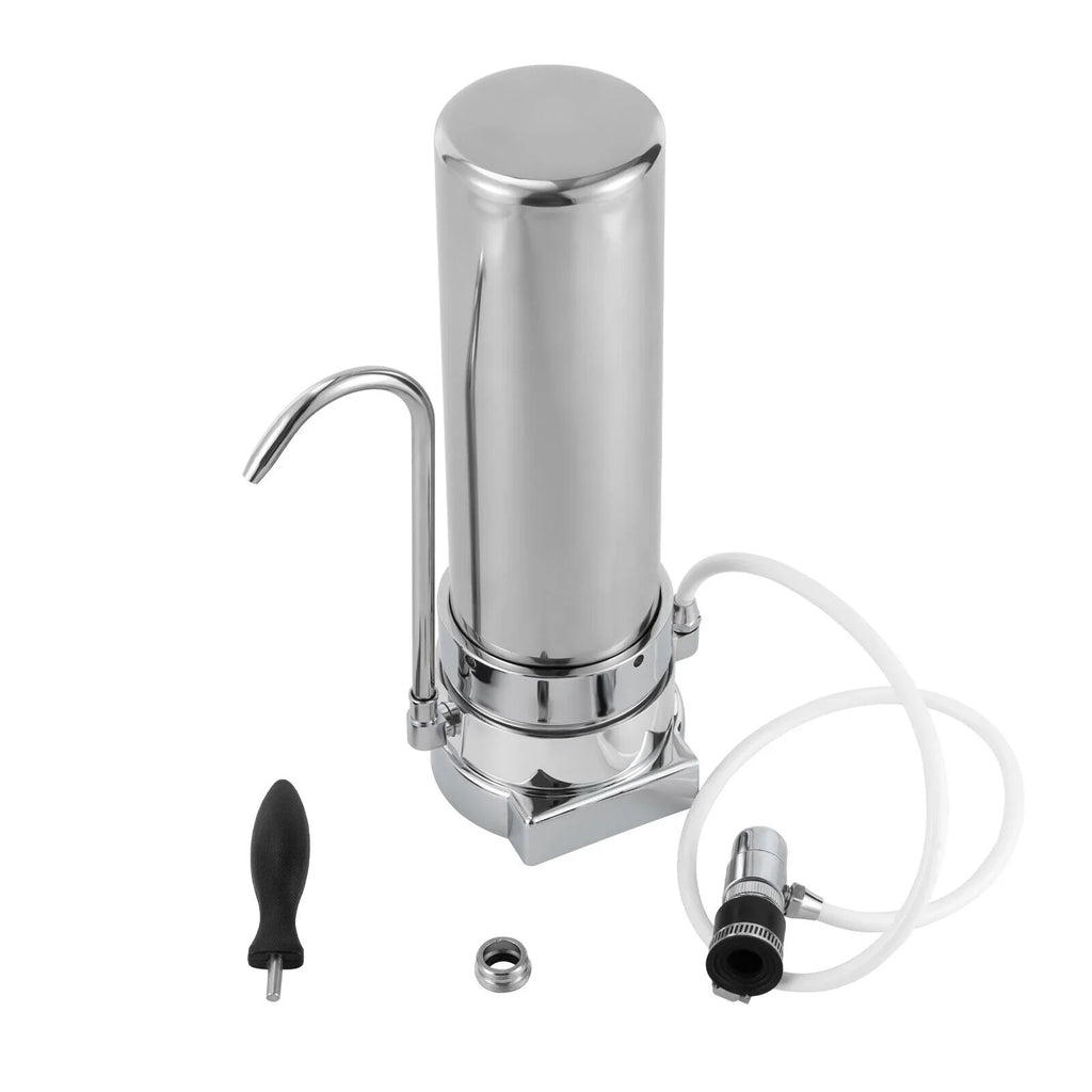 Tap System Drinking Filter Filtration Countertop Silver Water Stainless Filter Sink