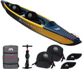 Aqua Marina Tomahawk, Air-K Wysokociśnieniowy Dmuchany Kajak Premium, Dla 2 Osób, Długość 440 Cm, Morski/Żółty