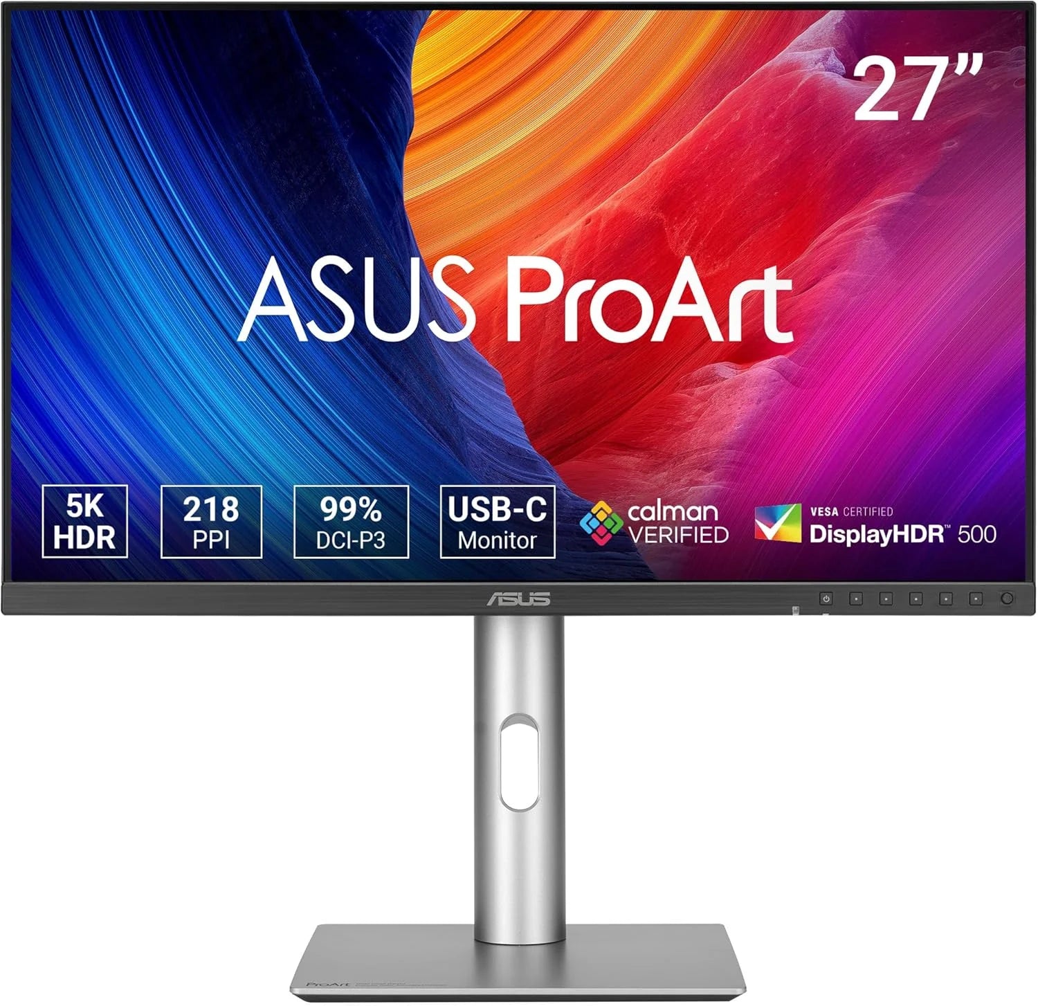 Asus Proart Pa27Jcv Profesjonalny Monitor 27" 5K - 16:9, 5120 X 2880, 10-Bitowy, Luxpixel Aglr, Auto Kvm, Ergonomiczny, Calman, Displayhdr 500 - Displ