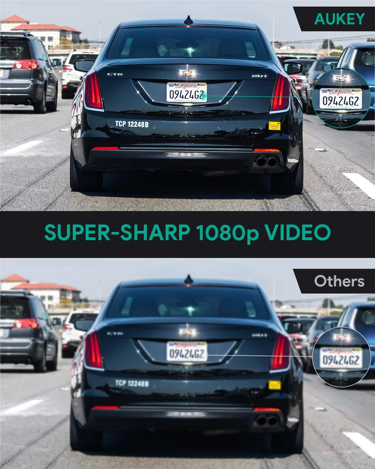 AUKEY Cam, Car Cars, for Angle Lens 1080P FHD Dash Dash Black-DR02 170-Degree Wide 6-Lane Wifi P Camera, Camera