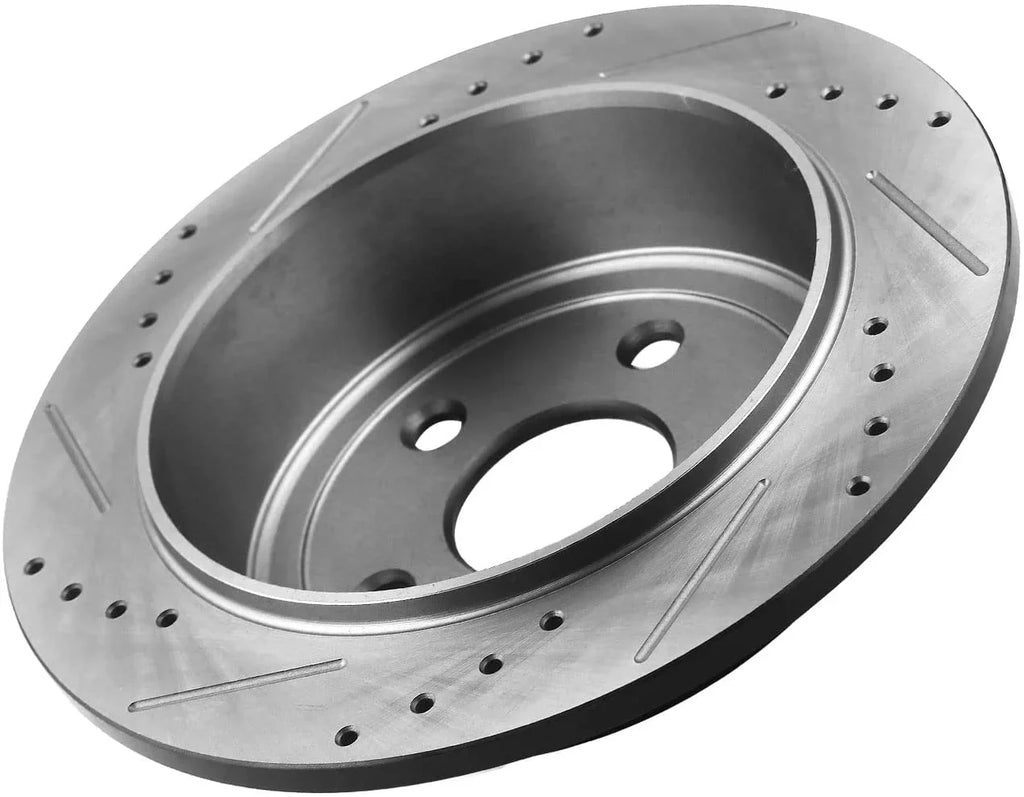 Lancer 200 & Caliber, Drilled Rear Rotors Jeep Rotor Compass with Mitsubishi Patriot, Slotted Brake Chrysler Sebring, Brake Dodge 262mm Avenger Compatible Afa Motors