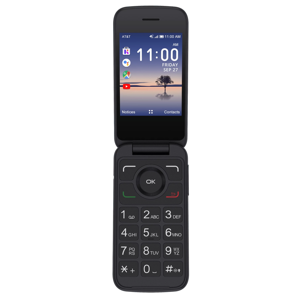SmartFlip - AT&T Black Phone 4GB, Prepaid Alcatel,