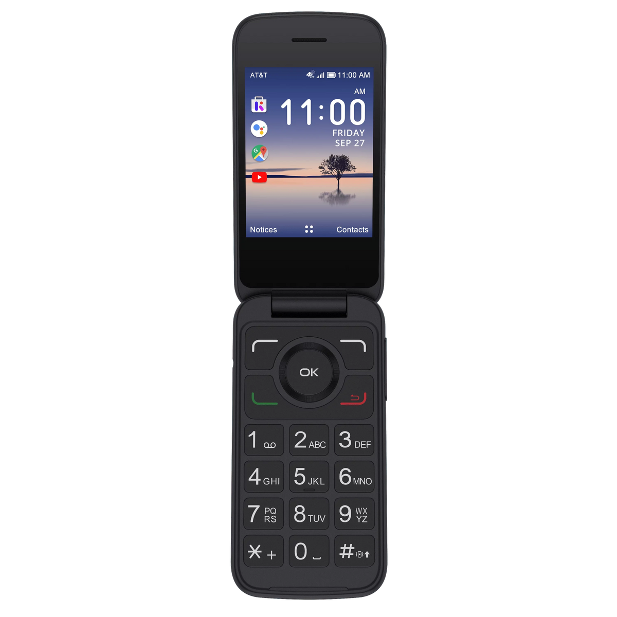 SmartFlip - AT&T Black Phone 4GB, Prepaid Alcatel,