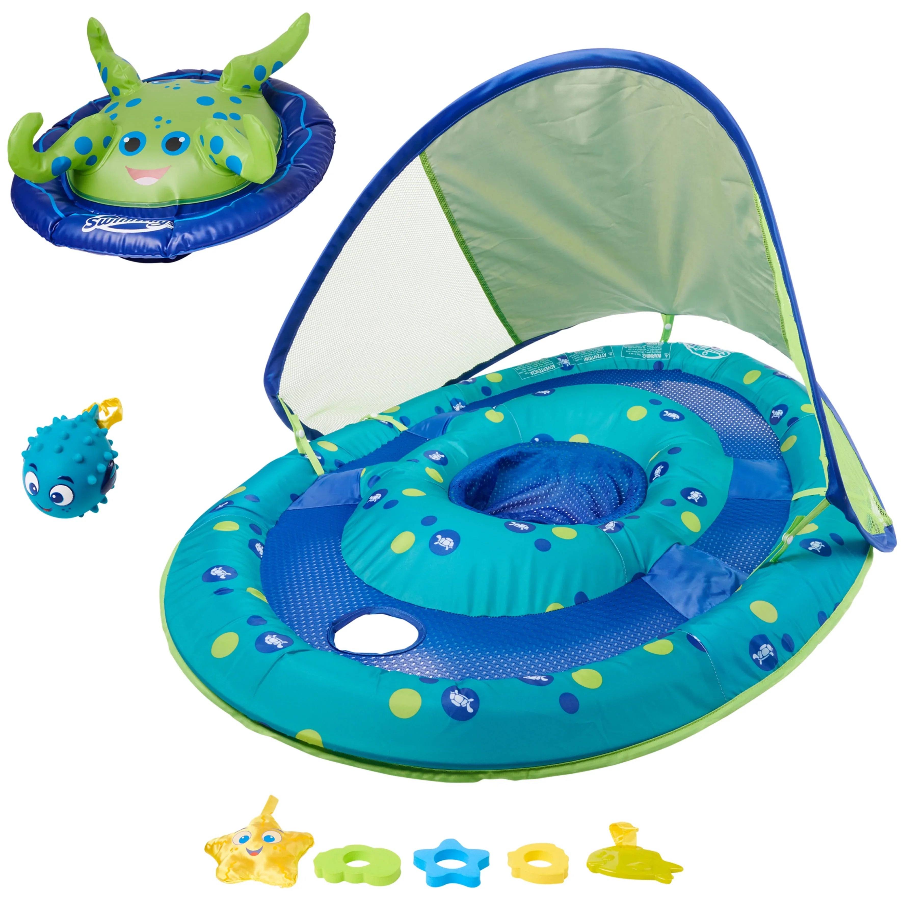 Center, Activity SwimWays Baby Boys, Float /Green Baby Spring for air-filled Float