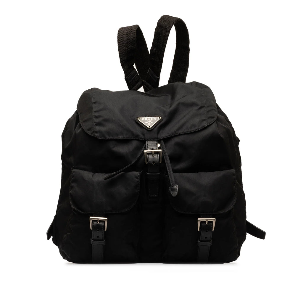(Fair) Pre-Owned Tessuto Prada Backpack Black Fabric Authenticated Nylon Unisex