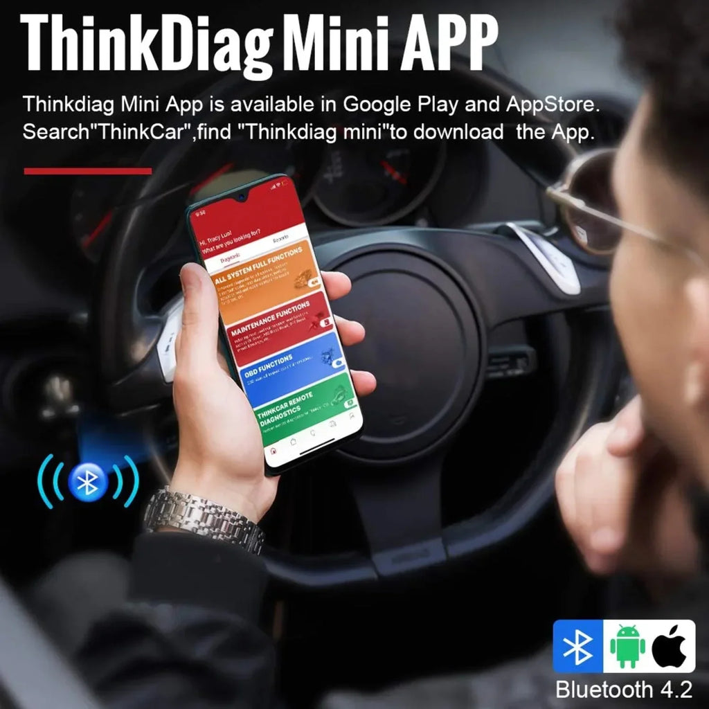 Scanner iOS Tool, Code Vehicles Diagnostic & THINKCAR Light Reader & Android, Fault 1996 Scanner Tool for for Bluetooth THINKDIAG All OBD2 - Scan Newer Engine MINI Check & Full-System Car OE