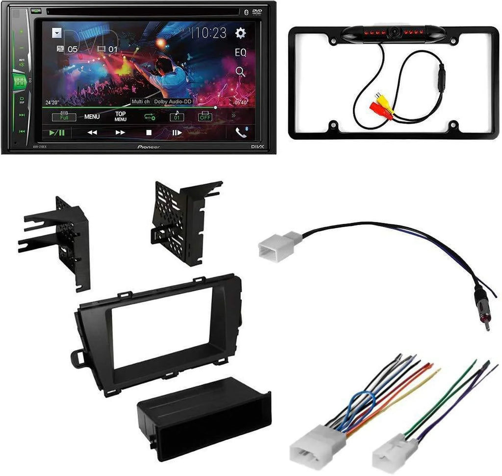 Double DIN Camera/Installation Media for 2012-2015 Receiver AM/FM Bundle DVD/CD W/ Stereo Kit/in-Dash Toyota Pioneer Touchscreen Car Bluetooth/Backup KIT4938 6.2" with Digital Prius WVGA