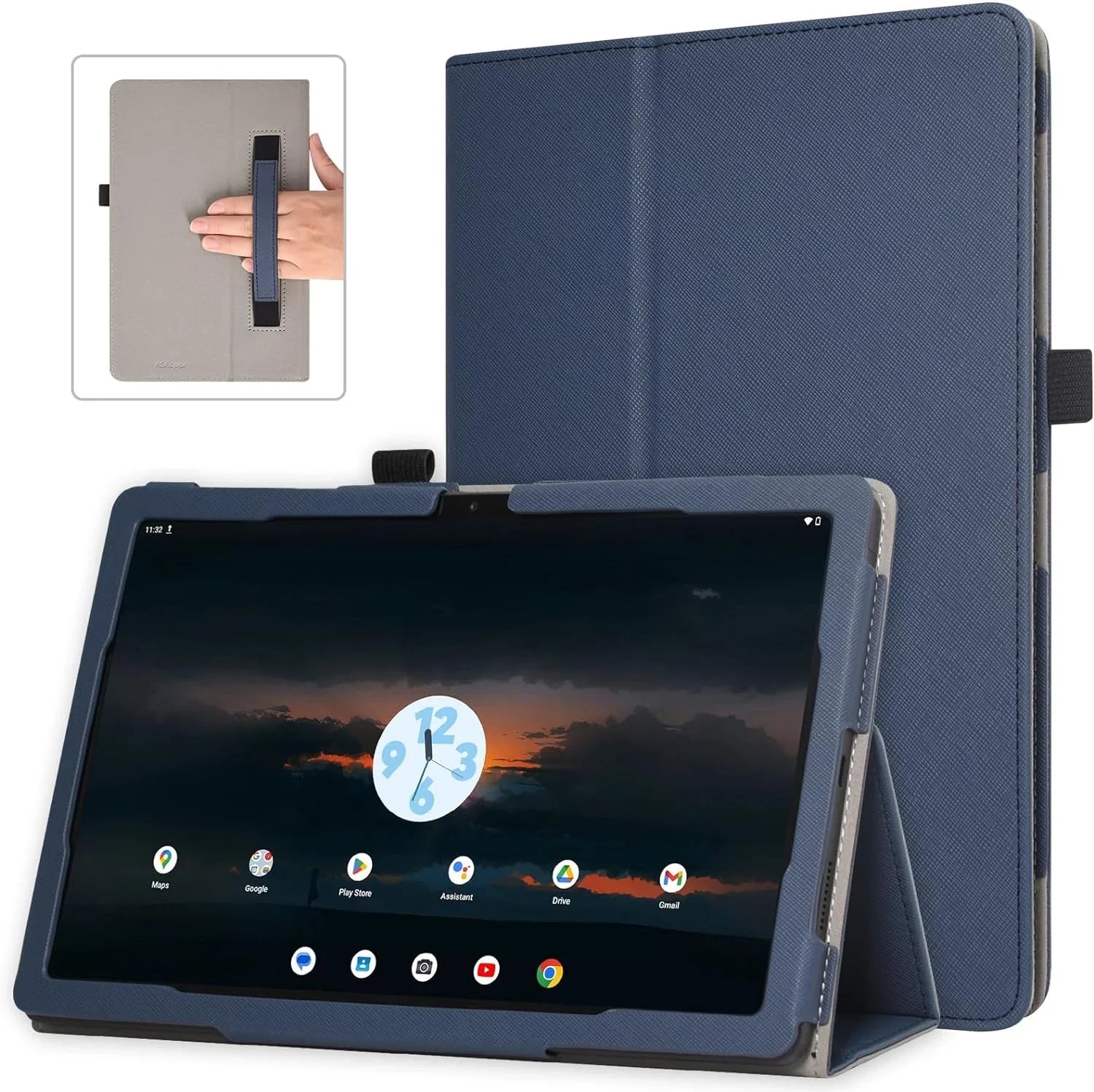 Sleep Cover T-Mobile with Premium Foldable Wake, PU Case Released, Tab Auto Hand 2023 Strap for and Revvl 5G