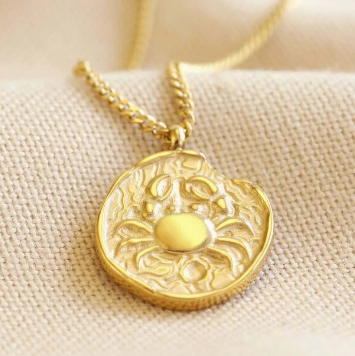 Gold Gift Necklace Inc Boutique Cancer Box Horoscope, Pendant Steel Women, Zodiac for Stainless | Birthday Teens