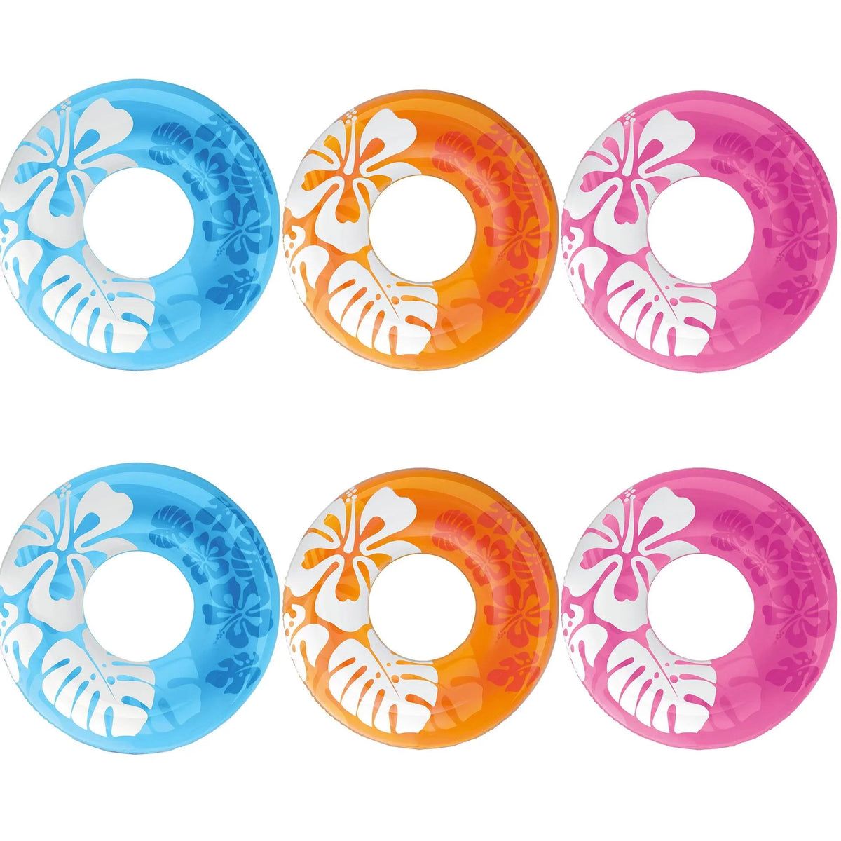 Colorful | Intex blow-up Transparent Swimming 59251EP Tube Pool Raft (6 Pack)
