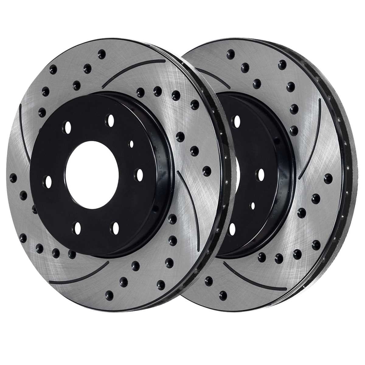 2009-2017 Chevrolet Black Kit and Pads Outlook Passenger Acadia Driver Front Enclave Saturn Side AutoShack and Limited 2008-2017 Traverse Slotted GMC Ceramic for Rotors Replacement Brake Drilled Buick