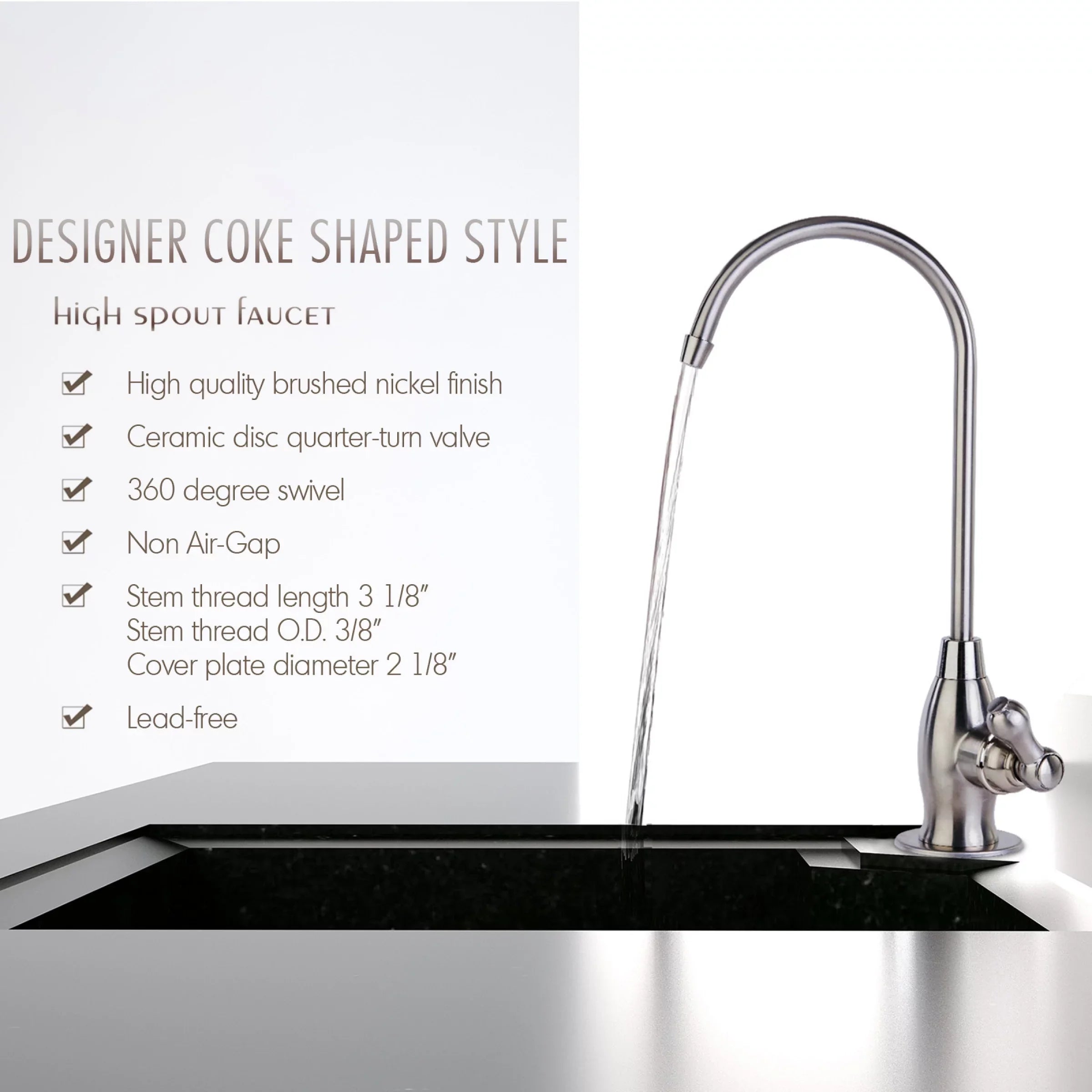 Bar High Wine Reverse Sink RO Drinking Water, Contemporary iSpring Heavy Osmosis, GK1-AW Faucet, Kitchen Duty Spout Antique