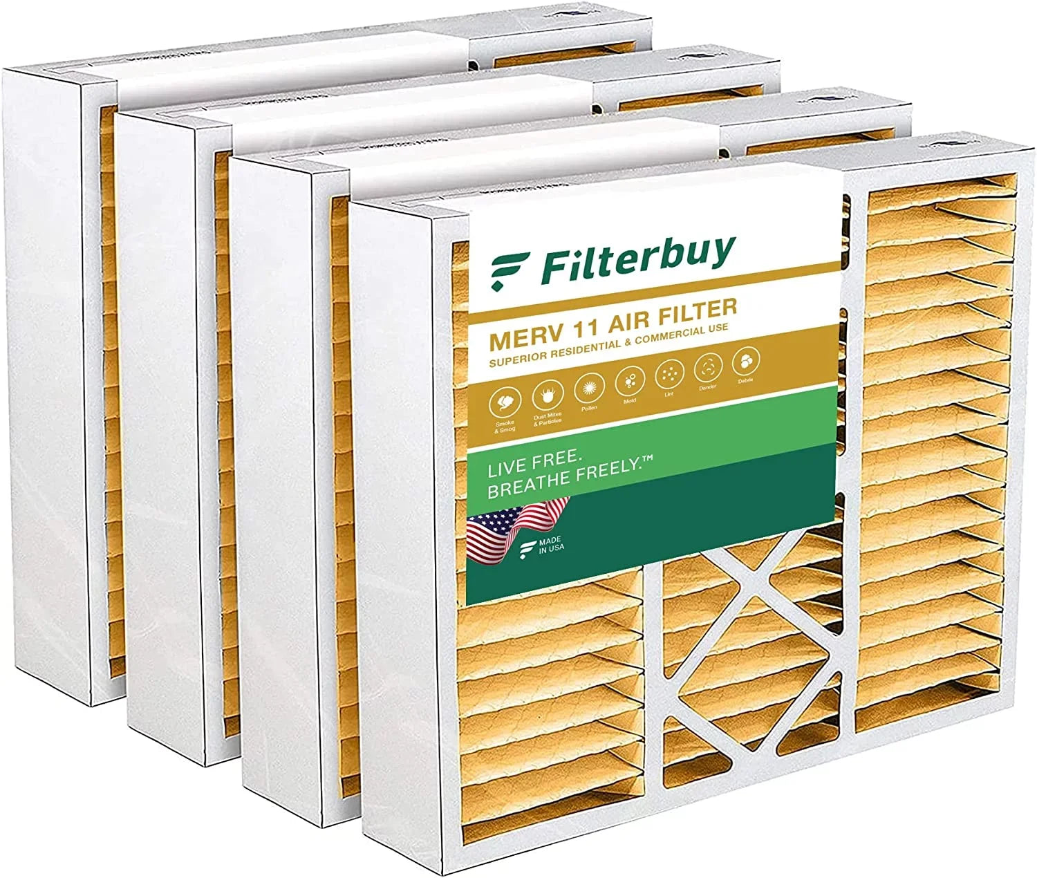 AC Furnace Filters Lennox Honeywell Pleated (4-Pack) atmospheric FC100A1011 for MERV X0585 Filterbuy 20x20x5 and 11 HVAC