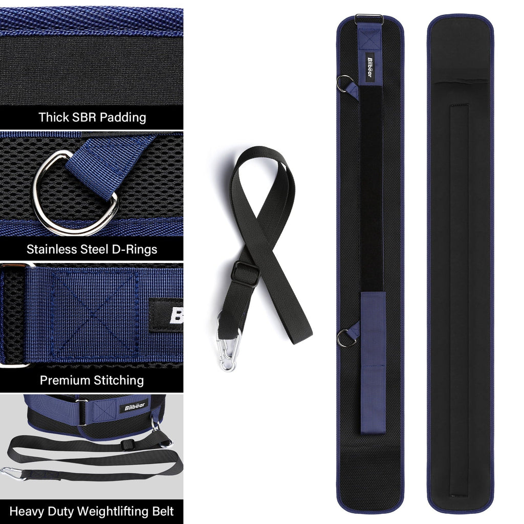 Rings&2 up,with 39 Strap,Weight 43 inch Belt inch lifting Comfort Weightlifting,Weight strap Adjustable,45-Angle Dip Bilbear Dip for Hooks Belt pulls Snap Position for