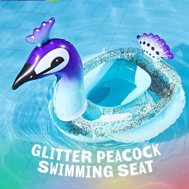 Water with Fast Pool Valves | Raft Peacock Glitter Lounge 48 Toys Float Swimming Game Party Kids Beach Decorative air-filled Designed Pool Inch Alin Summer for