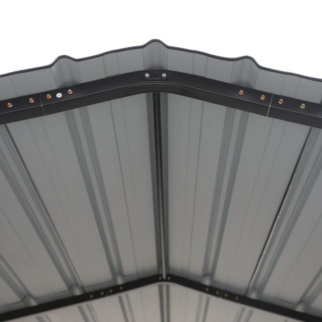 Heavy-Duty 20 Metal Steel Garage Shelter, Living Gray ft Roof, Summit Galvanized with Carport x Storage Car 12