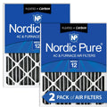 Filter 16x20x4 Nordic Pleated 12 Pleated 2 5/8) Pure Pack (3 MERV atmospheric Carbon +