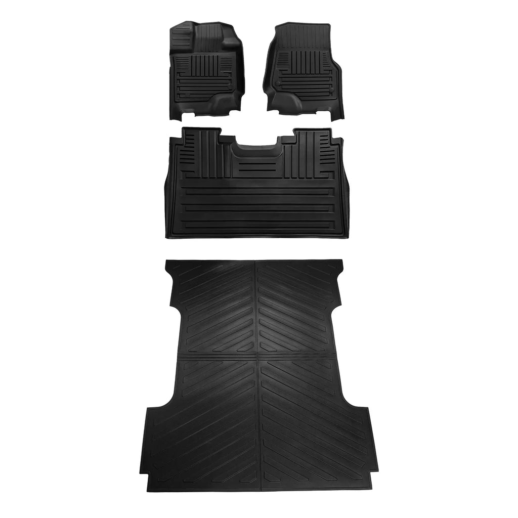 2015-2024 Mat (Fit F150 Lightning Ford Fold Flat Liner Long W/O 6.5Ft Truck Storage) Bed SuperCrew F-150 Cab Fit Bed