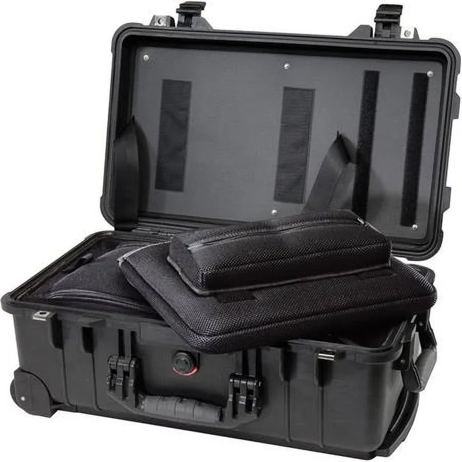 Laptop Watertight Hard Black with Wheels, Case 1510LOC Overnight TSA