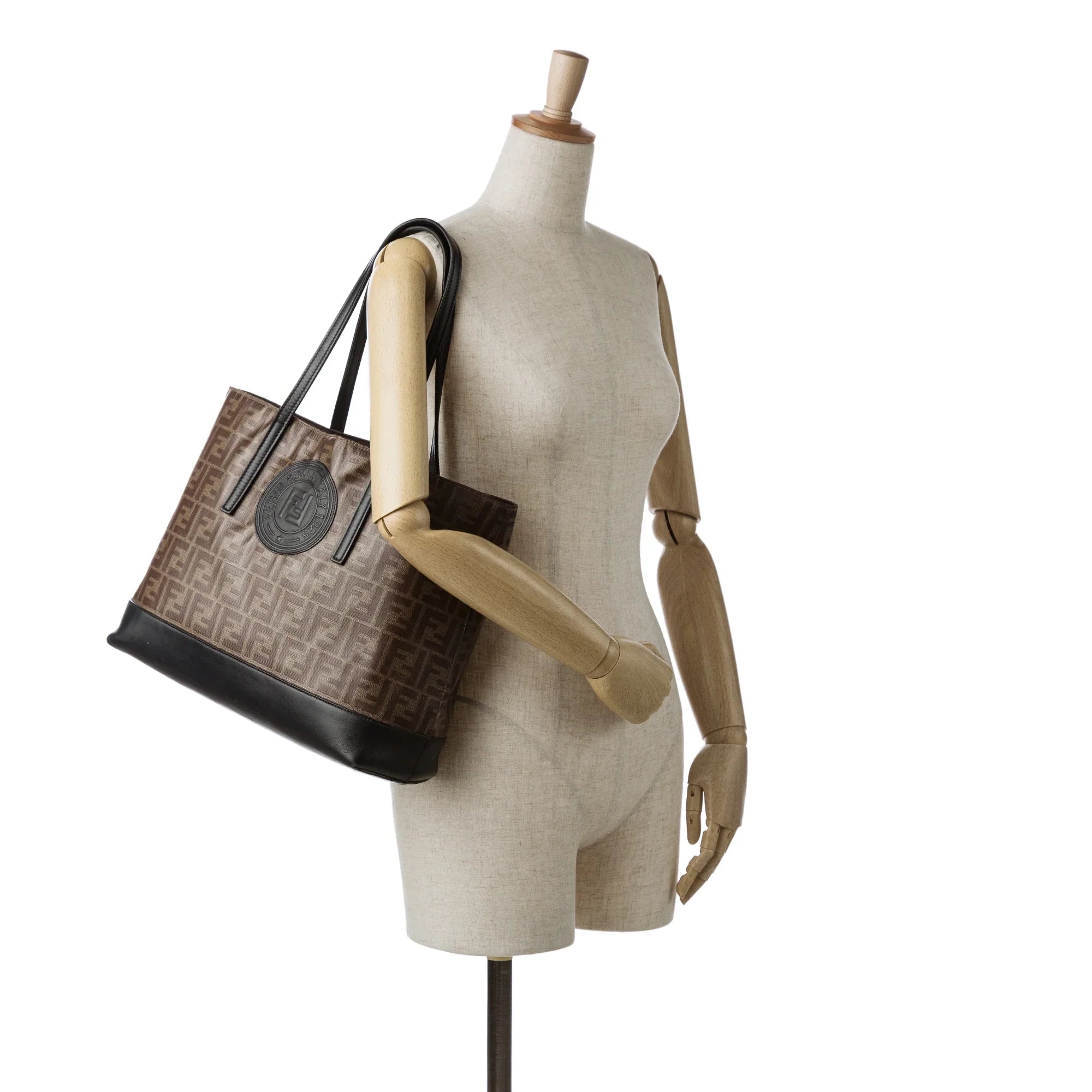 Fendi Unisex Fabric Canvas Bag (Good) Brown Pre-Owned Coated Tote Zucca Authenticated