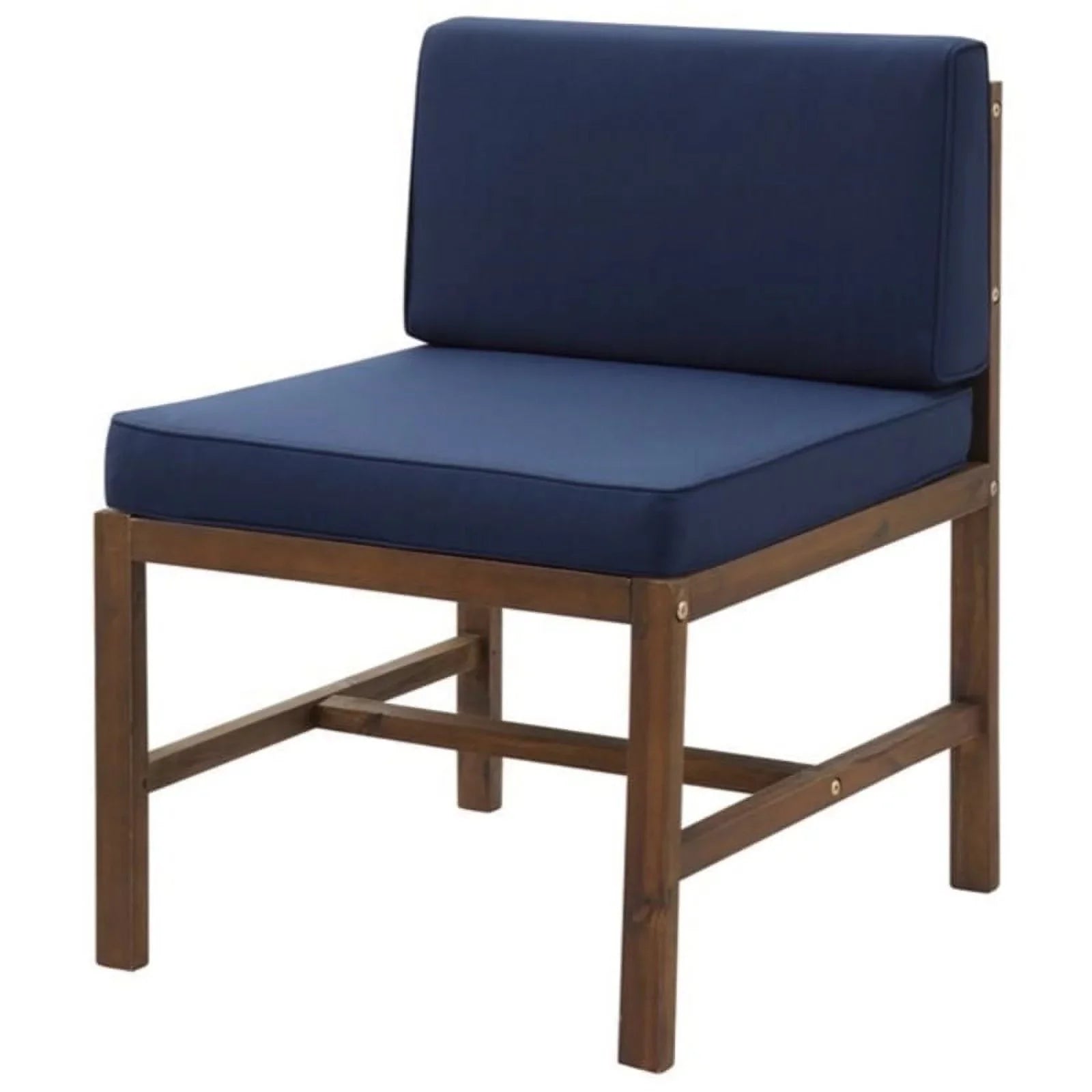 Edison Dark Walker Wood Solid Brown/Navy Patio Chair - Acacia Modular Side