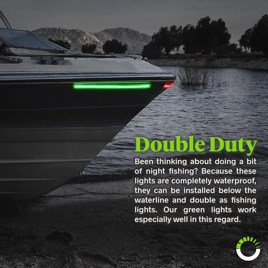 Red Strip Pontoon Kit Boat 2-Row Navigation 132 for Light LED Kayak Green Marine