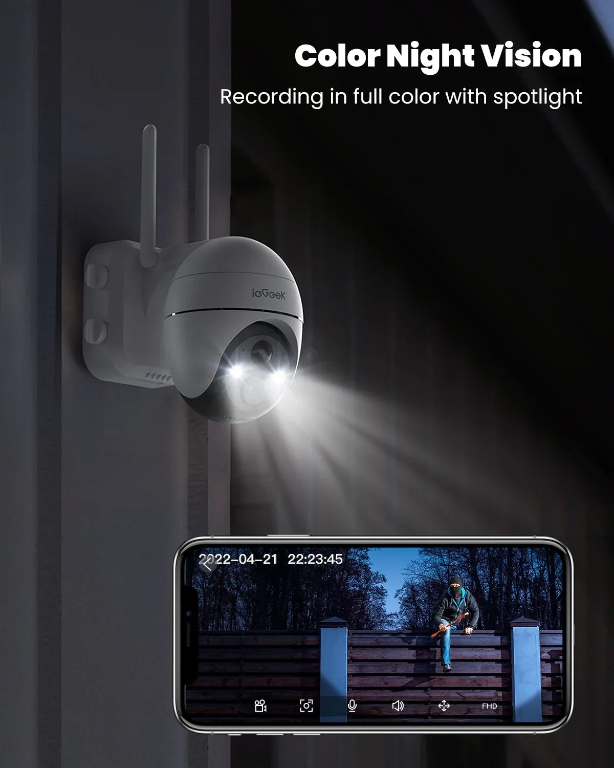 Surveillance Night with 360° WiFi Outdoor Home Cameras Battery Wireless Detection, Solar View Color 2K/3MP Spotlight, Alexa Work Powered Security Camera, Vision, PTZ Motion Solar PIR Outdoor,