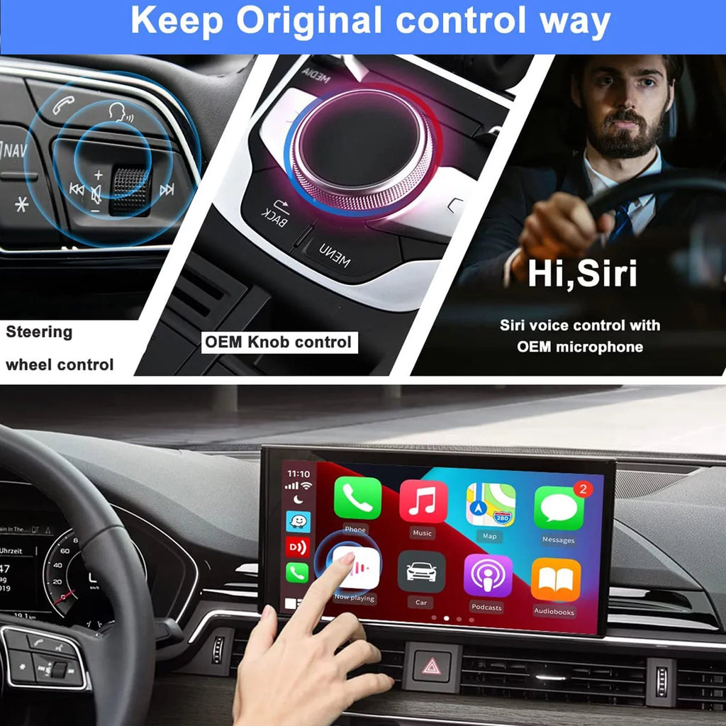 Auto Navigation,Support System,Built-in Only OEM/Factory CarPlay,Wireless CarPlay&Android BINIZE for Wireless ai Netflix,etc Android Cars YouTube 4G Wired Box with Cellular,4+64G,8Core, Fit