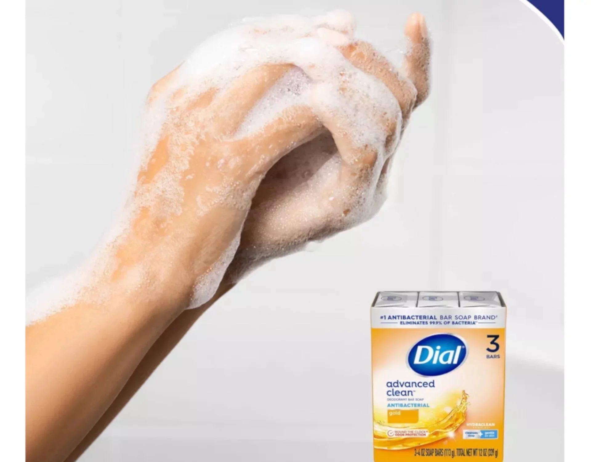 Deodorant 3 oz Gold, (Pack 4) Antibacterial Bar, Soap of bars, ea Dial 4