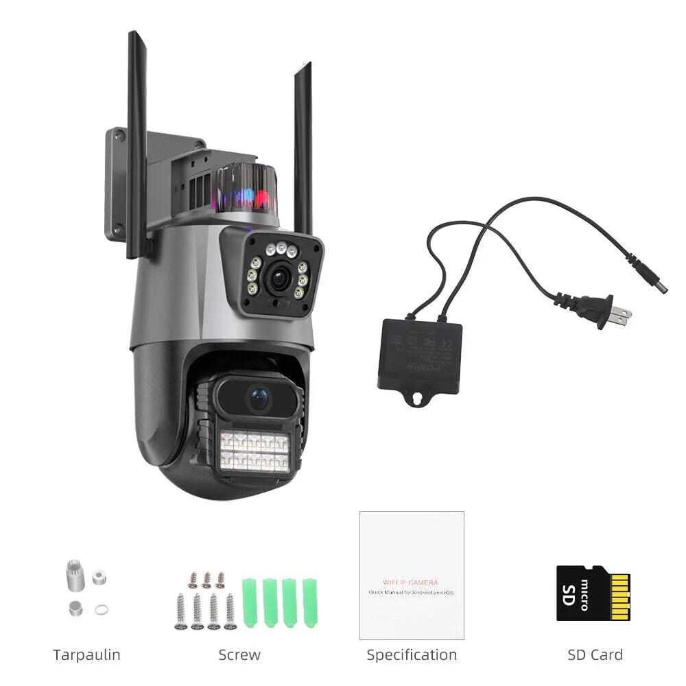 1080P Camera Slot Antenna Outdoor Audio Card TF IP66 Waterproof Two-Way Real-time HD Dual Enhanced