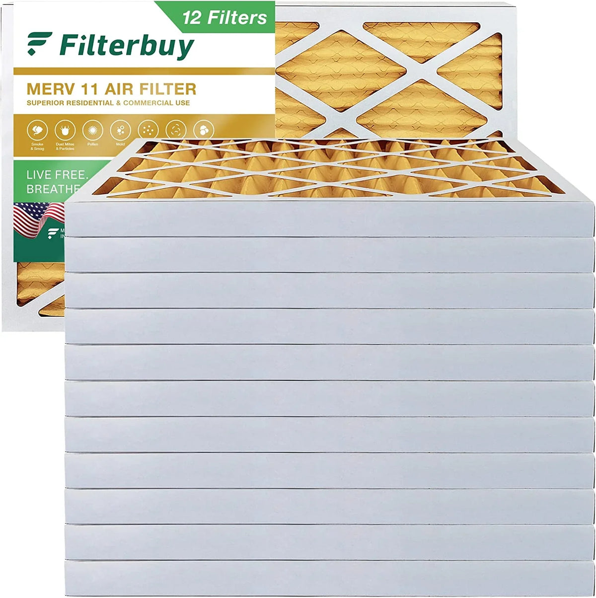 AC Filterbuy (12-Pack) Furnace oxygen Pleated 8x20x2 Filters 11 HVAC MERV