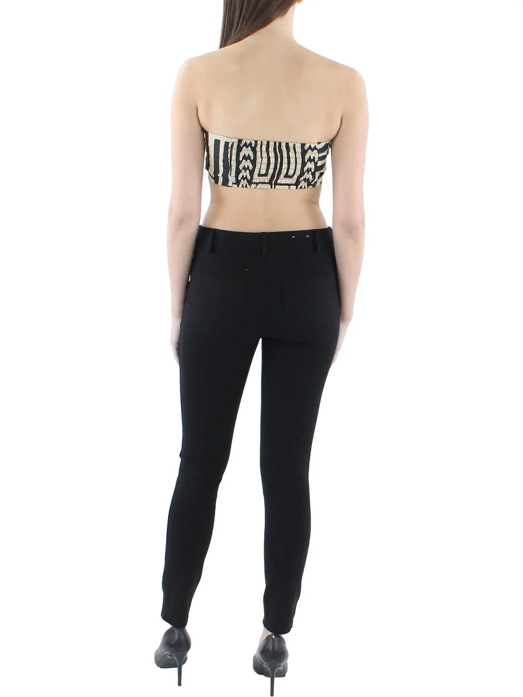 Johanna Printed Pleated Womens Cropped Ortiz