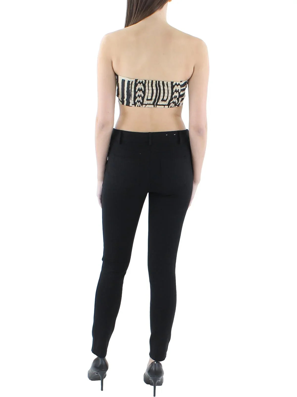 Johanna Printed Pleated Womens Cropped Ortiz