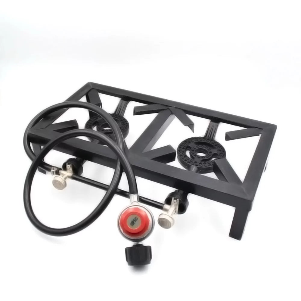 Cooking Double for and Iron Gas Reliable for Needs Camping Durable Furnace Patio BBQ Stove (Standard), Propane Anself Cast Cooking