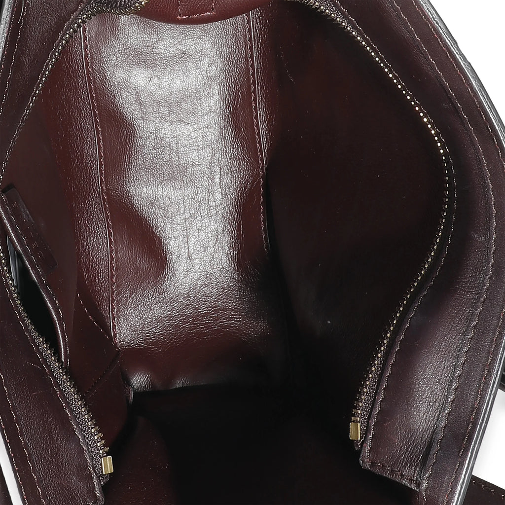 Leather Burgundy Suede Tri-Colour Brown Celine Nano Beige Luggage Pre-Owned