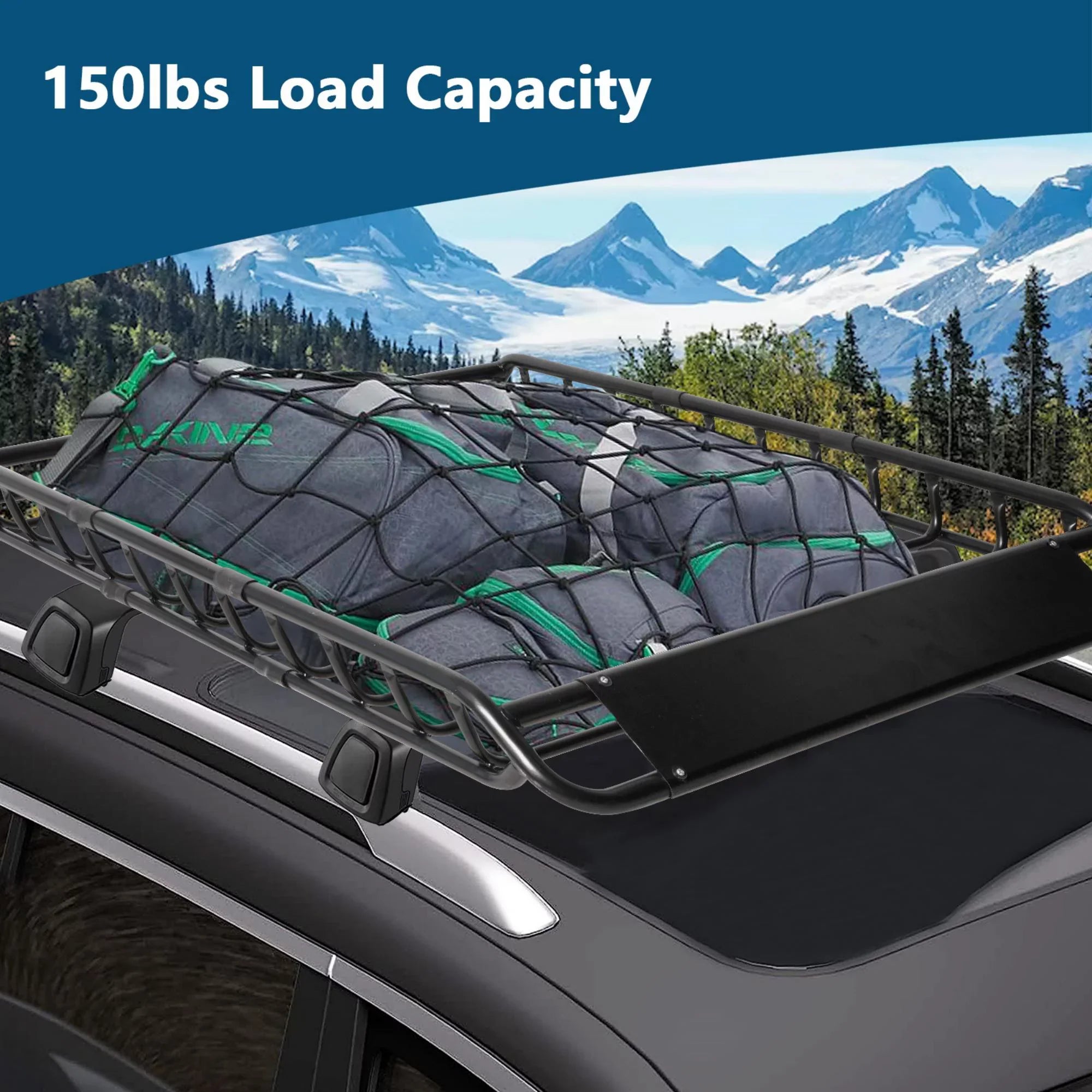150 Basket & Heavy Truck, Rack Carrier Rooftop Duty Rack, Universal for of 36" lbs Holder, Vehicle Cargo Black x Cargo for Roof Car 45" SUV, Luggage Top