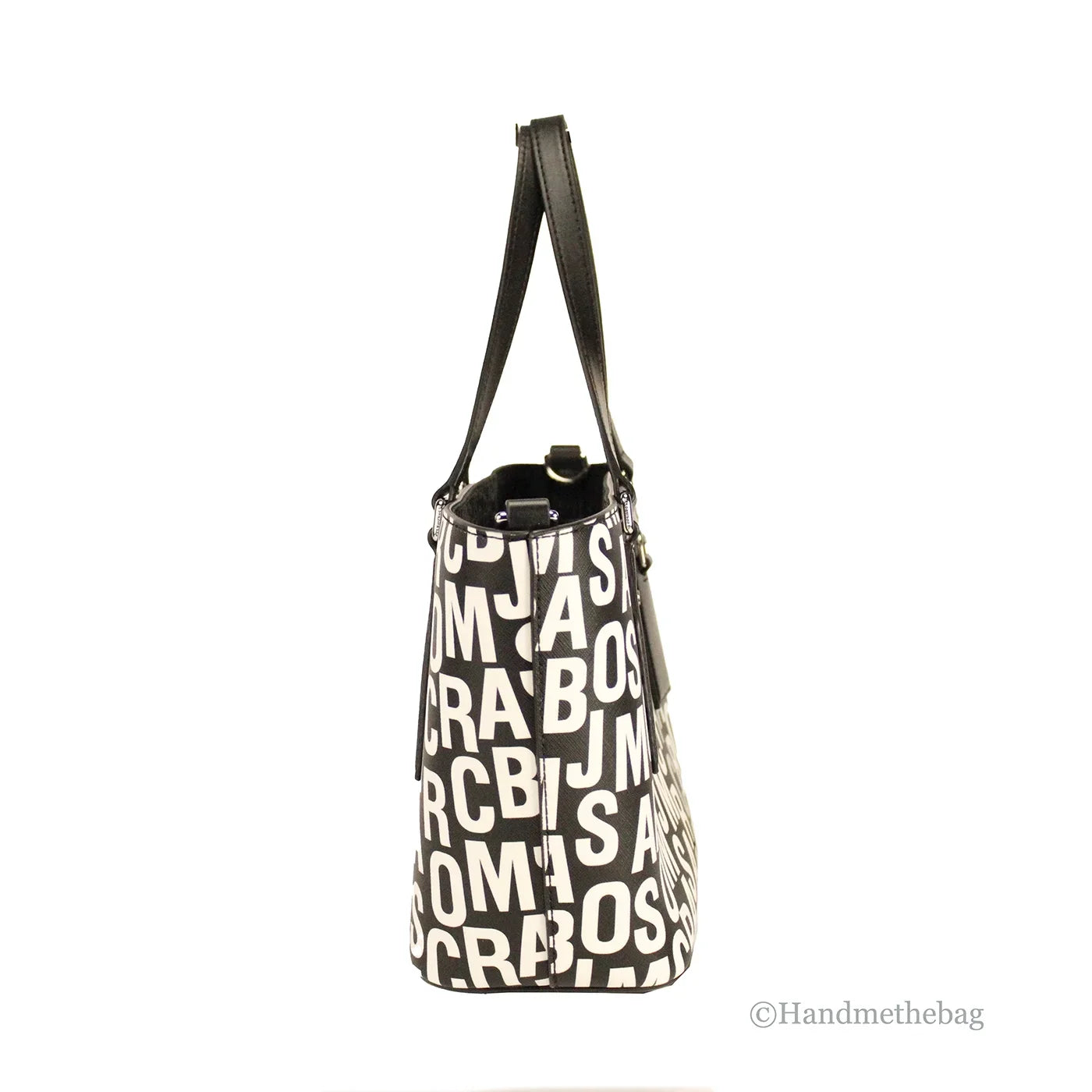 Jacobs Black Bag Monogram White Leather Tote Small Print Marc Crossbody Saffiano