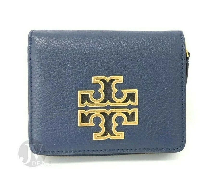 Coin Card Britten Leather Zip Mini Wallet Women's Tory Burch