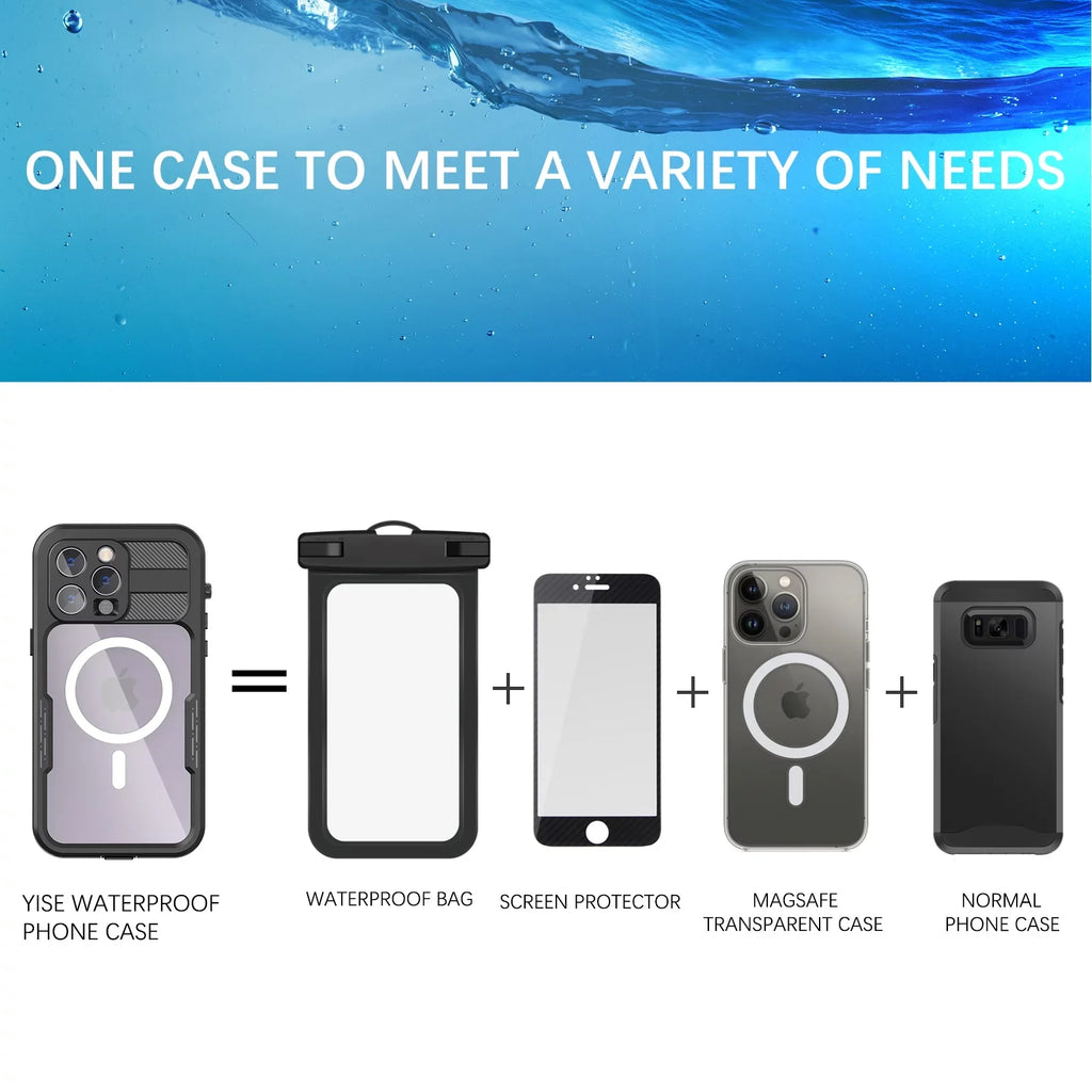 Pro Case Screen Dropproof][Dustproof][Compatible Protector 360][IP68 Waterproof, iPhone for 6.7" 14 with - MagSafe] Pro 6H [Real Built-in iPhone Max Military Black Underwater][14FT 14 for Max