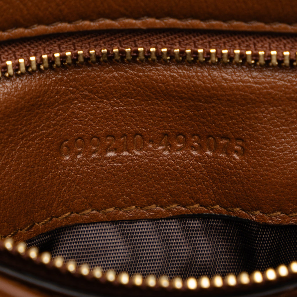 (Good) Brown Bag Authenticated Crossbody Leather Calf Gucci Pre-Owned Blondie Bag Unisex Medium