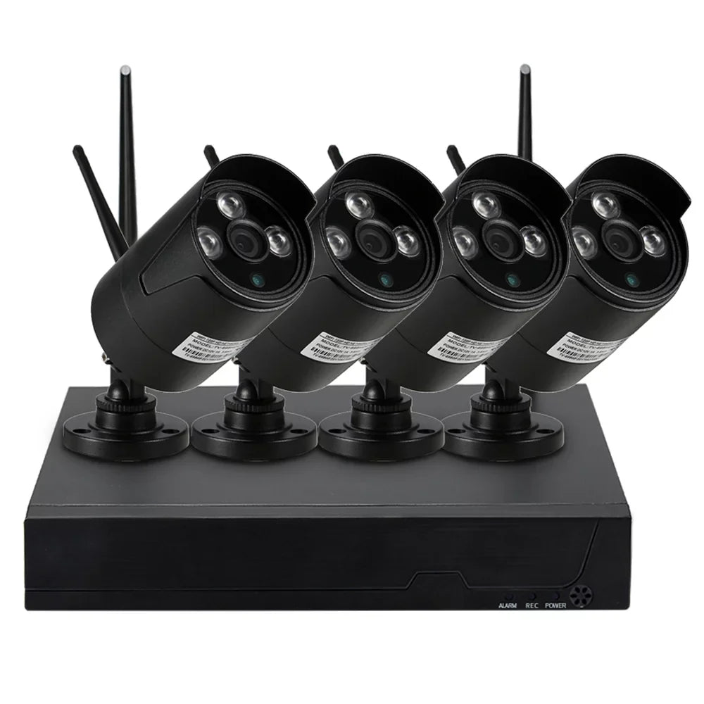 System Camera WiFi 4CH 4pcs Wireless Kit with NVR 1080P Dadypet IP for CCTV